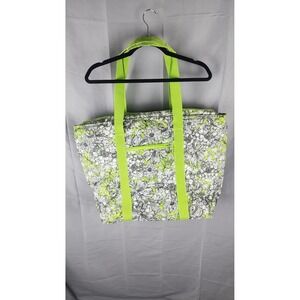 Buckhead Betties Insulated Cooler Tote Bag Lime Green Floral Picnic Beach Large